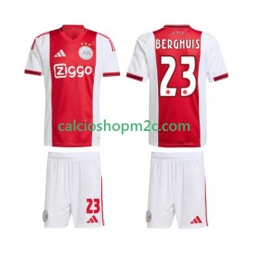 AFC Ajax Steven Berghuis 23 Bambino Maglia Prima 2025/2026 Manica Corta